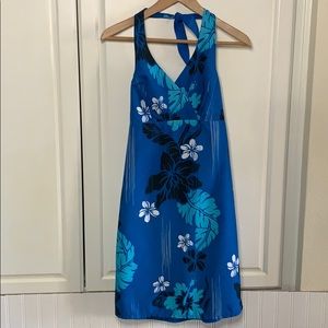 Hawaiian Blue Halter Mini Dress Size S